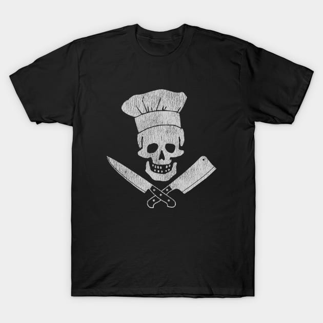 Anthony Boudain Skull Chef Vintage T-Shirt by toyrand